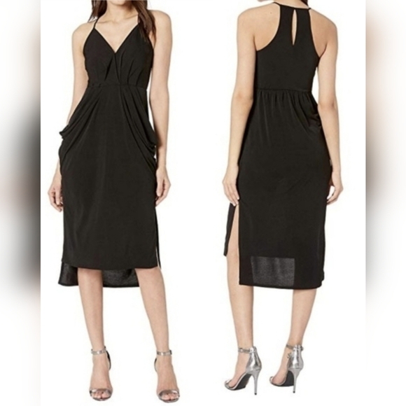 BCBGeneration Dresses & Skirts - BCBGeneration Sleeveless Drape Pocket Midi Dress